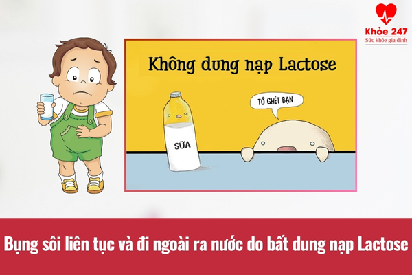 Không dung nạp Lactose có thể gây ra tình trạng bụng sôi liên tục và tiêu chảy