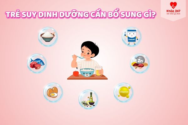 Bổ sung đầy đủ dinh dưỡng giúp bé cải thiện thể trạng